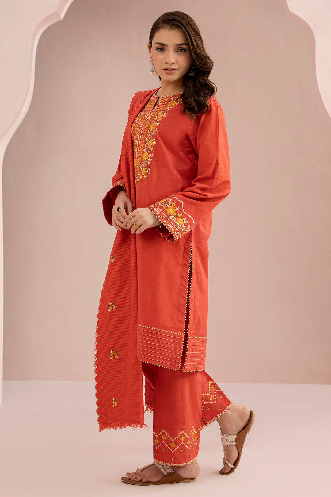 Embroidered Shirt Shalwar Dupatta - 0600