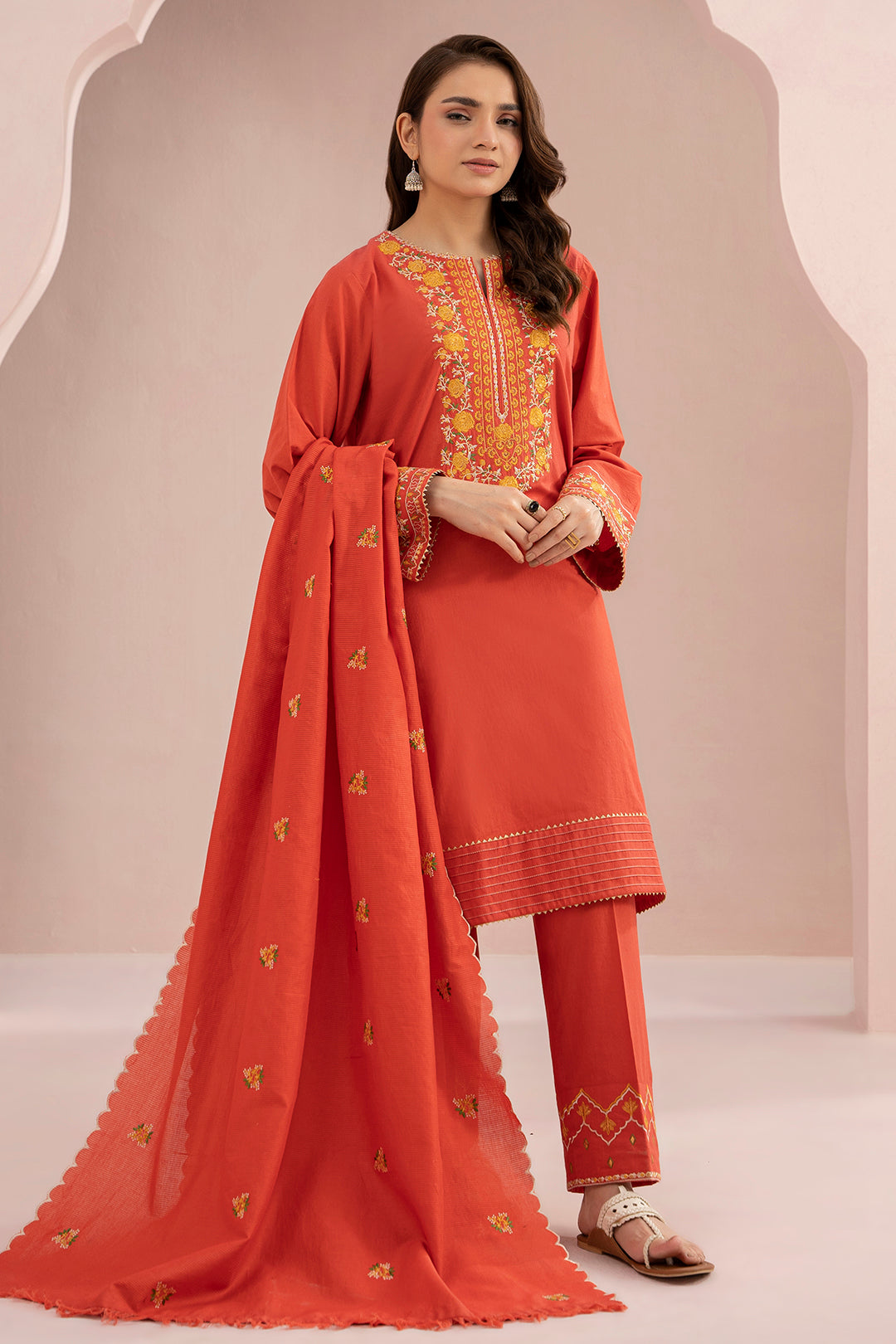 Embroidered Shirt Shalwar Dupatta - 0600