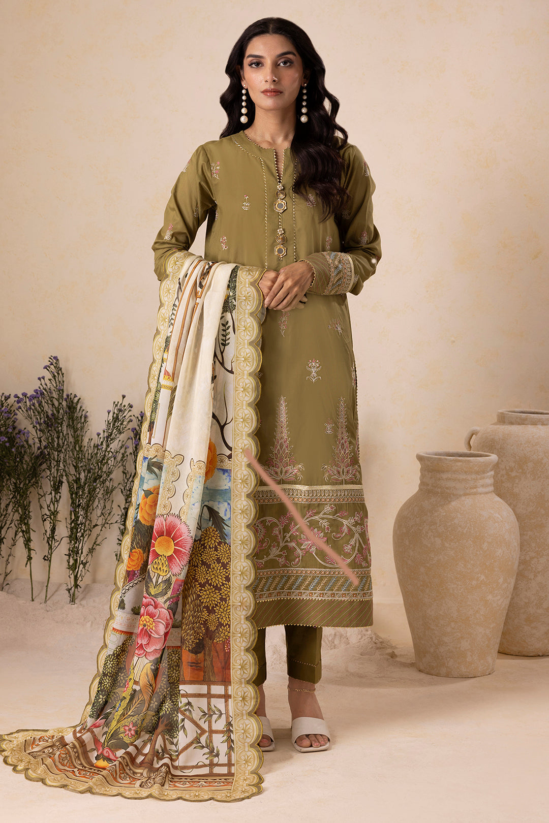 Embroidered Shirt Shalwar Dupatta - 0604