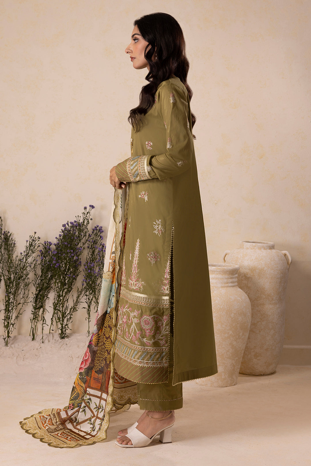 Embroidered Shirt Shalwar Dupatta - 0604