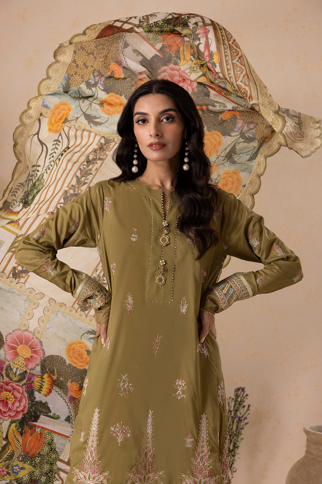Embroidered Shirt Shalwar Dupatta - 0604