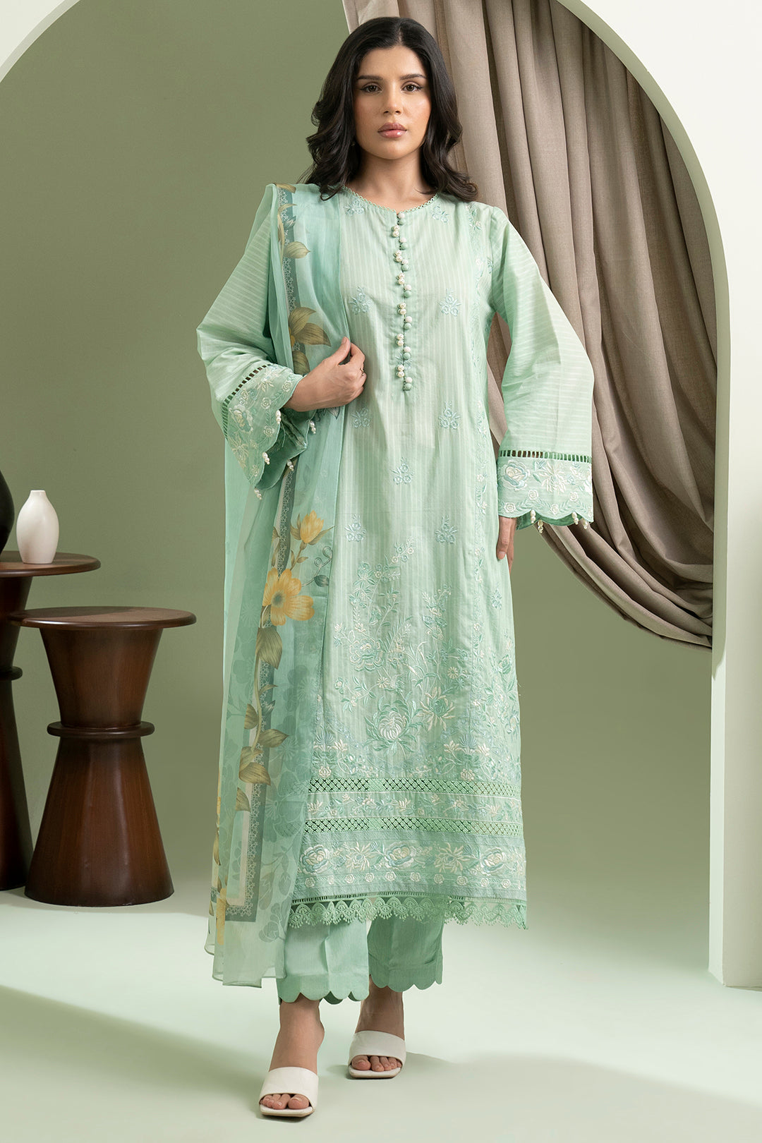 Embroidered Shirt Shalwar Dupatta - 0605