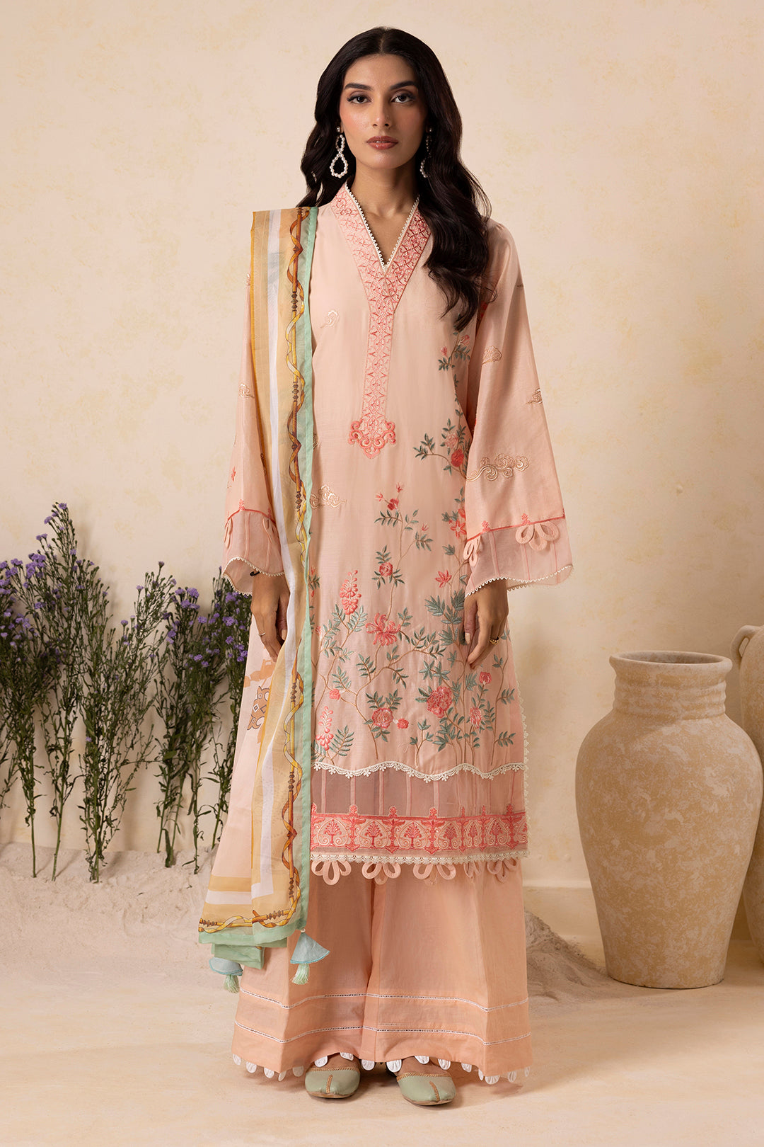 Embroidered Shirt Shalwar Dupatta - 0606