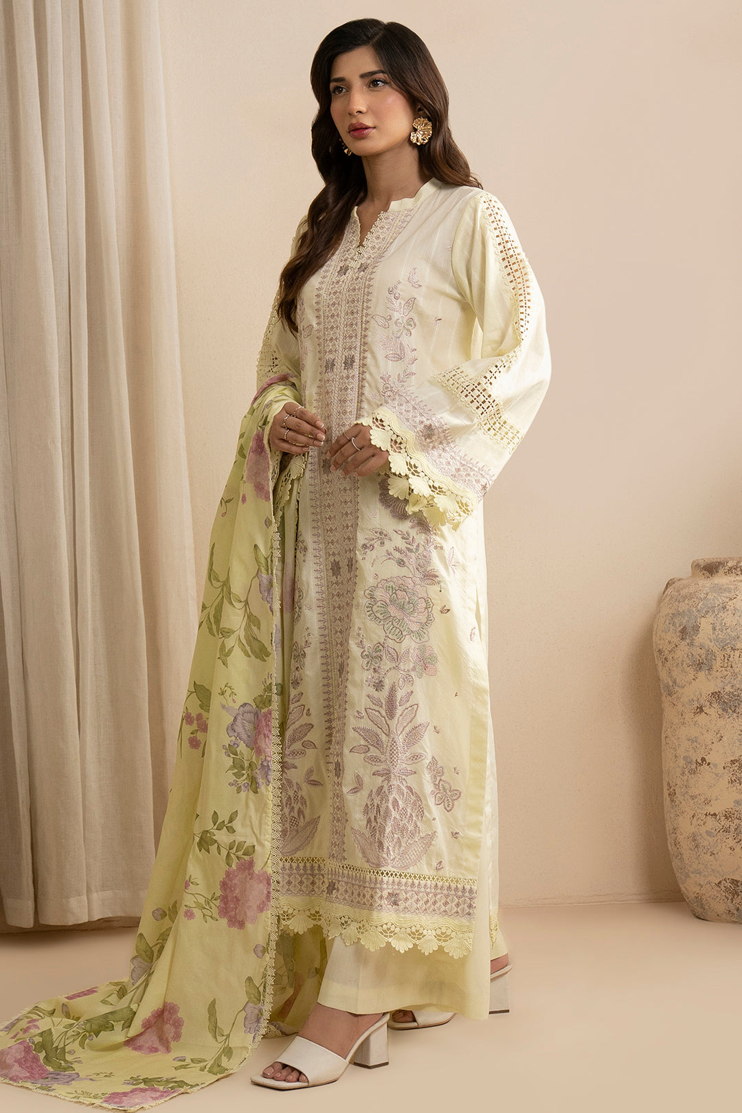 Embroidered Shirt Shalwar Dupatta - 0607