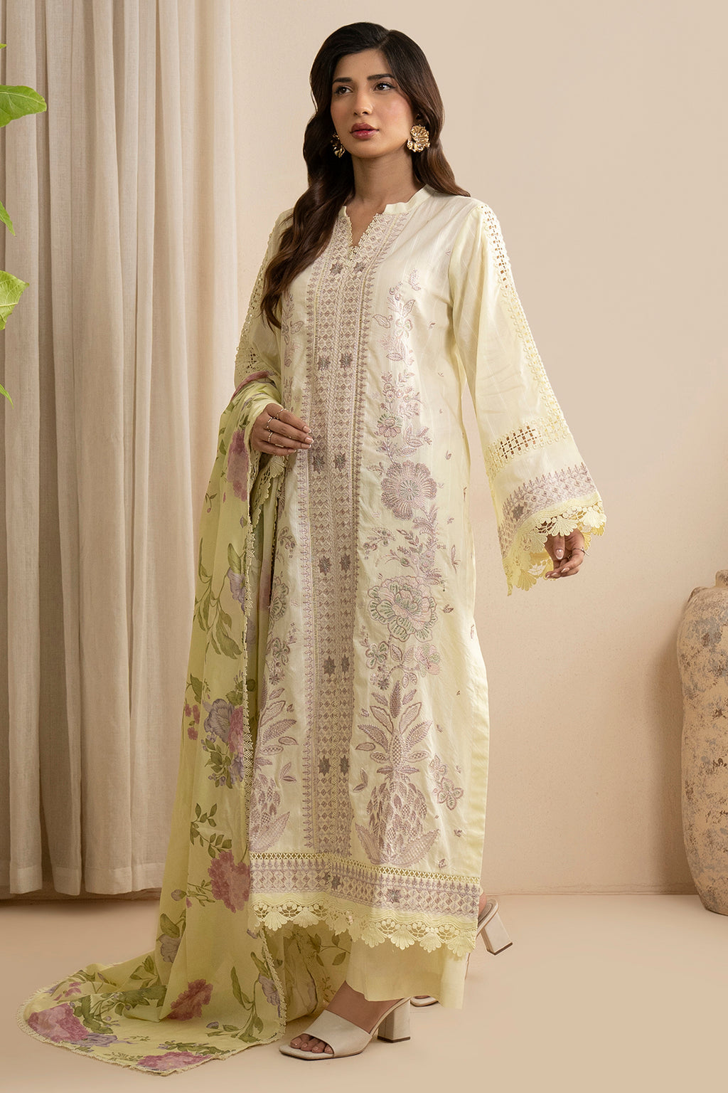 Embroidered Shirt Shalwar Dupatta - 0607