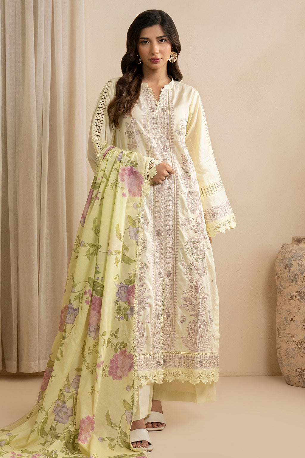Embroidered Shirt Shalwar Dupatta - 0607