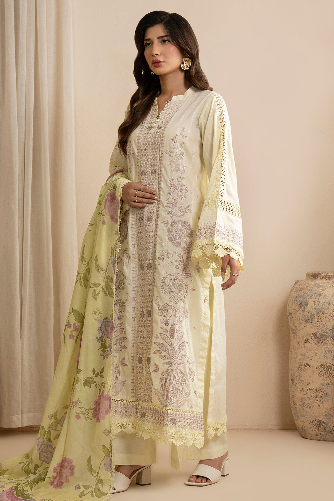 Embroidered Shirt Shalwar Dupatta - 0607