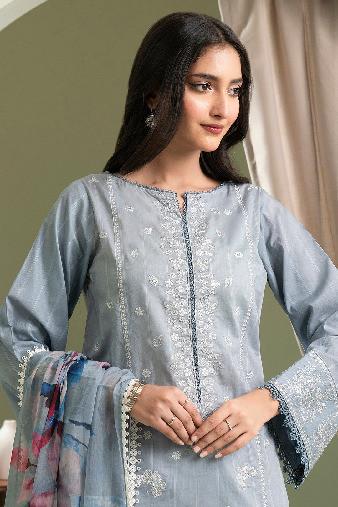 Embroidered Shirt Shalwar Dupatta - 0611