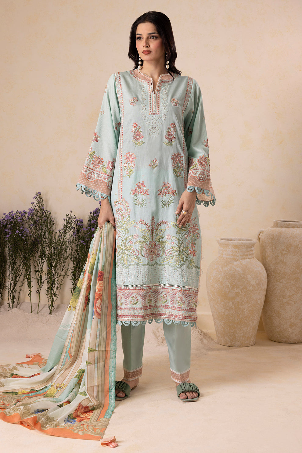 Pastel green Unstitched for Women