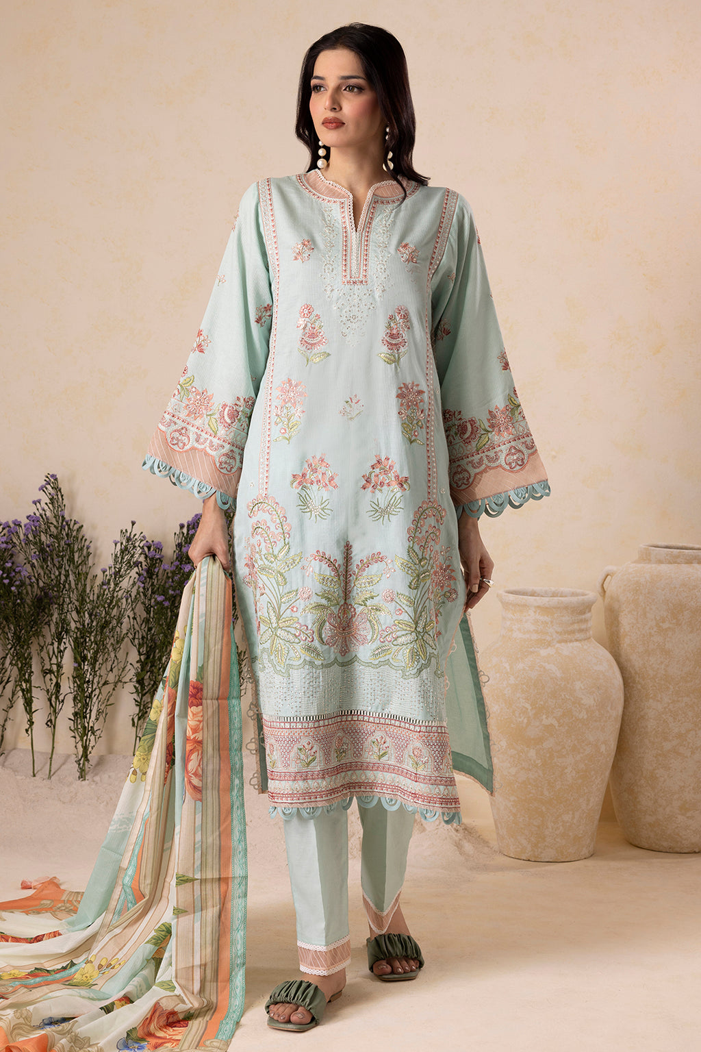 Embroidered Shirt Shalwar Dupatta - 0612