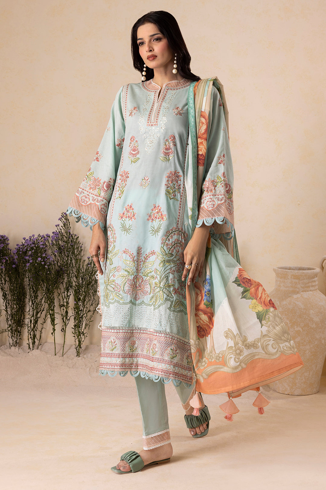 Embroidered Shirt Shalwar Dupatta - 0612