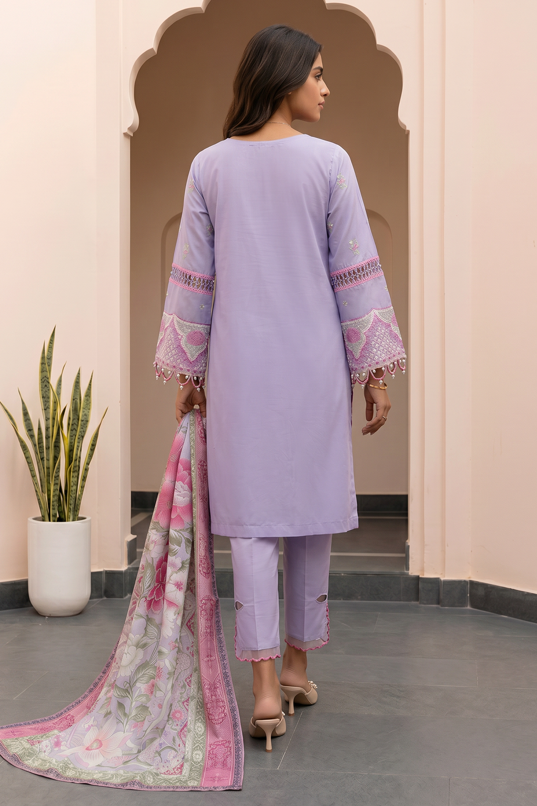 Embroidered Shirt Shalwar Dupatta - 0614