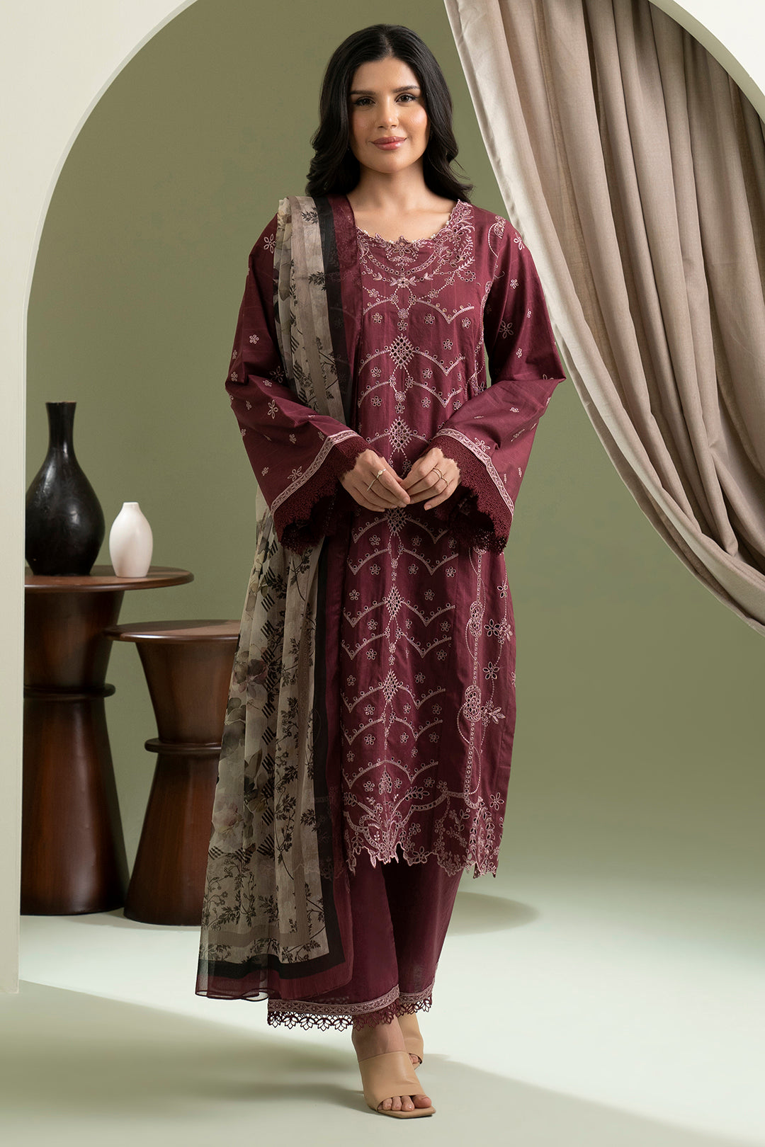 Embroidered Shirt Shalwar Dupatta - 0615