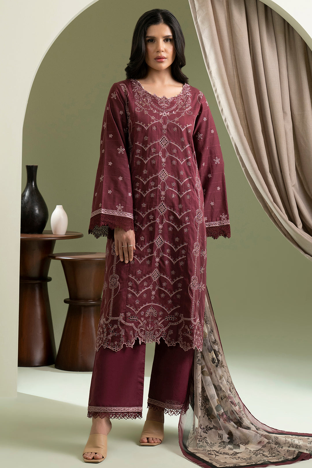 Embroidered Shirt Shalwar Dupatta - 0615