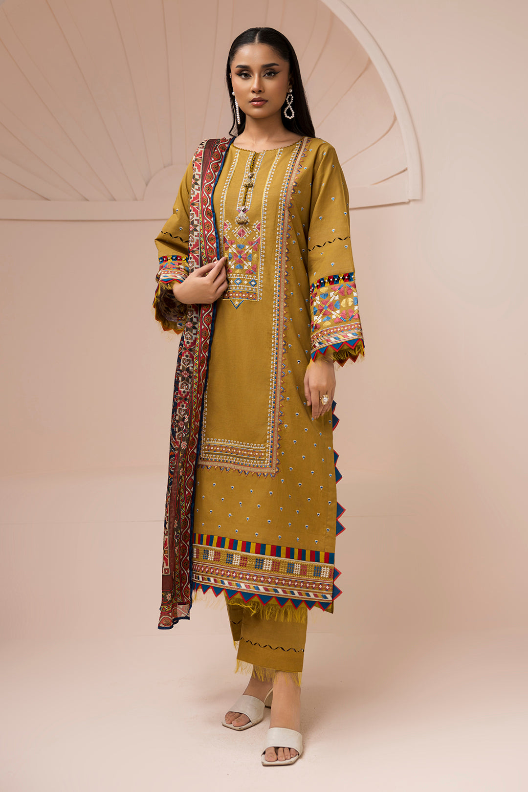 Embroidered Shirt Shalwar Dupatta - 0616