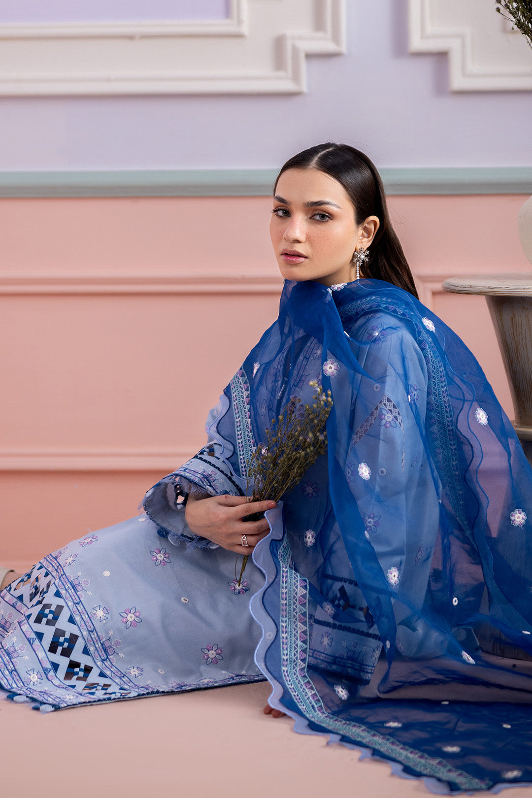 Embroidered Shirt Shalwar Dupatta - 0618