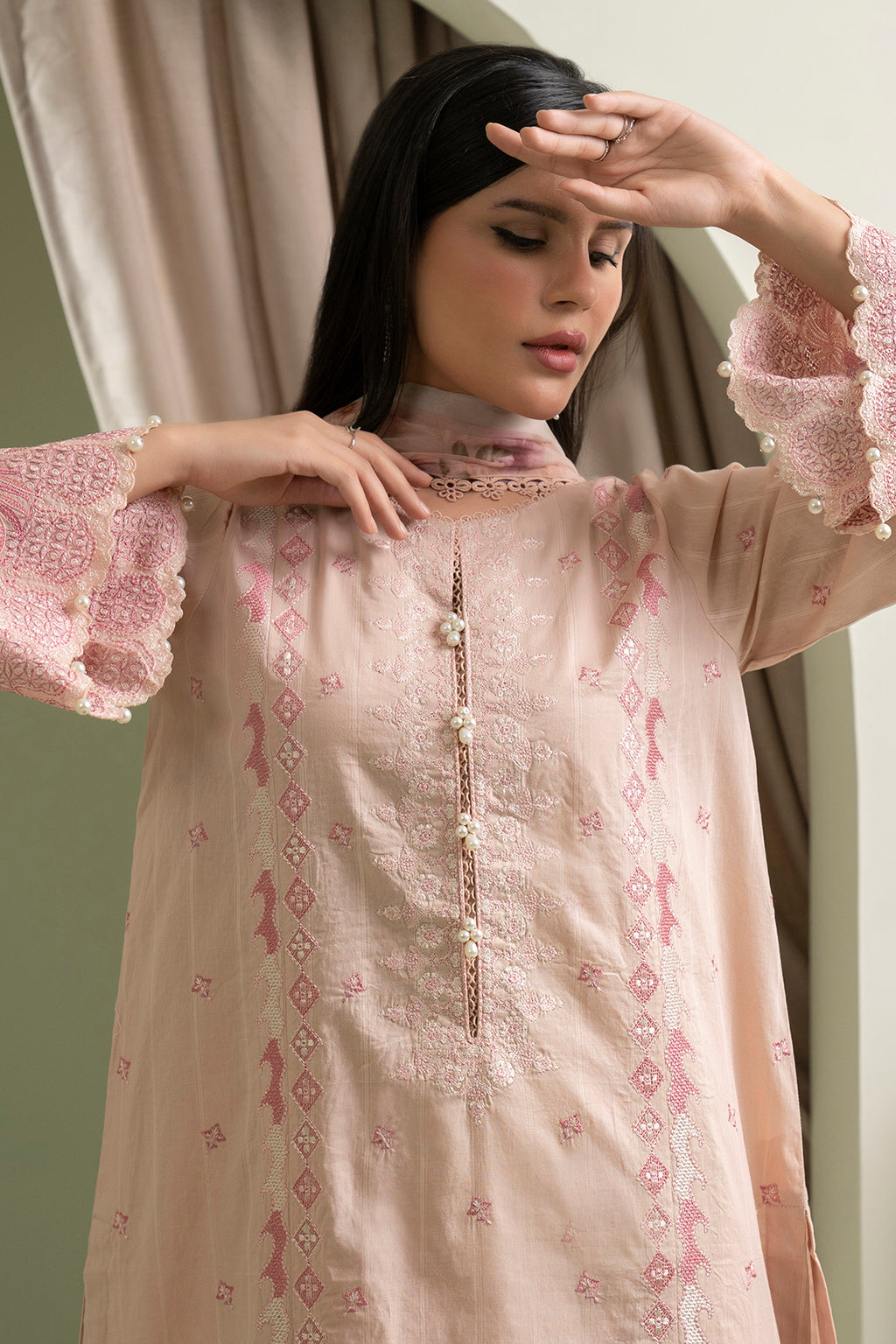 Embroidered Shirt Shalwar Dupatta - 0619