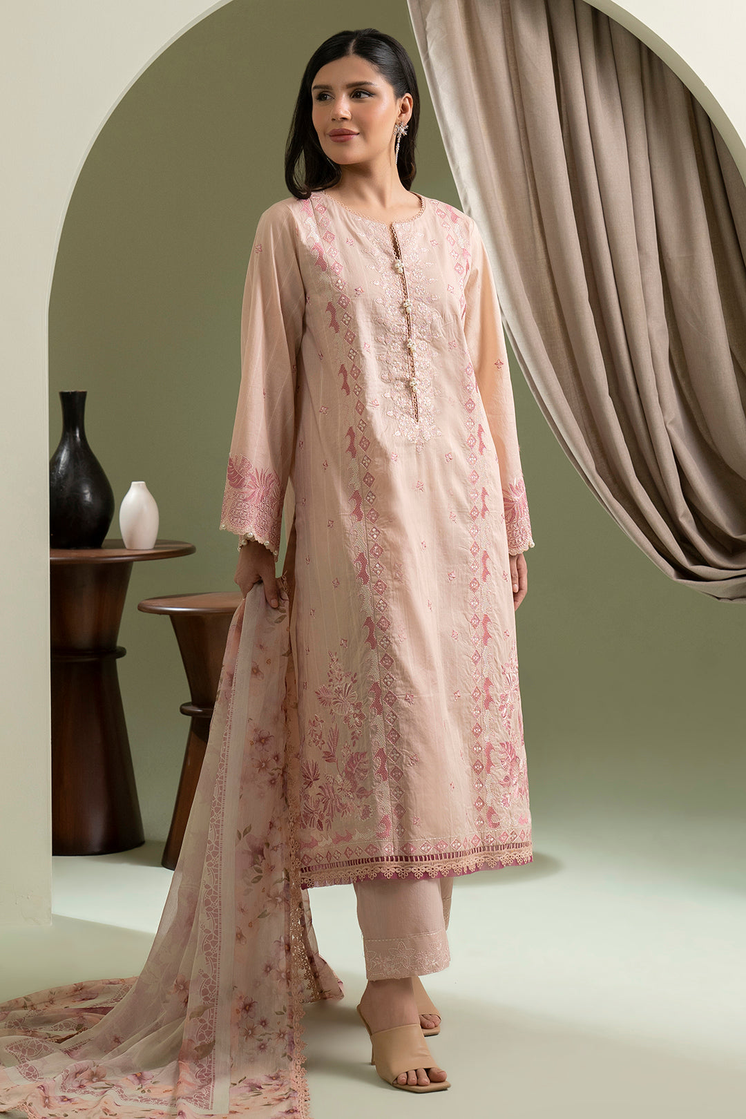 Embroidered Shirt Shalwar Dupatta - 0619
