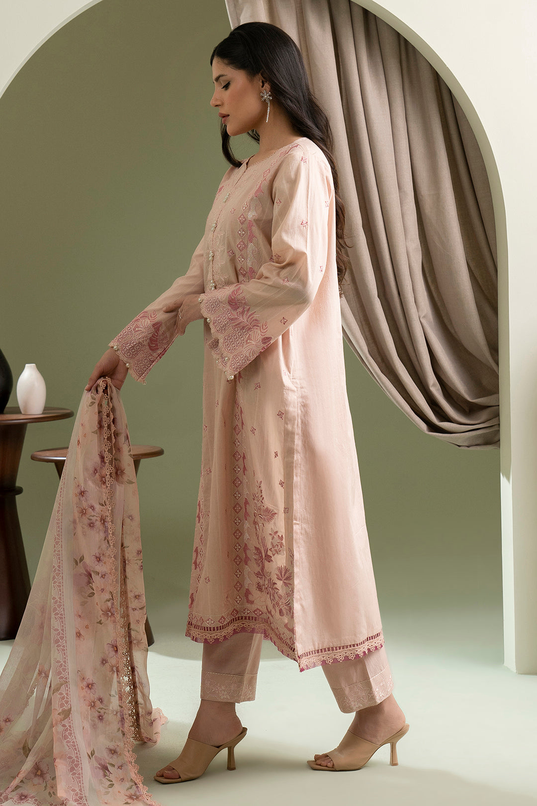 Embroidered Shirt Shalwar Dupatta - 0619