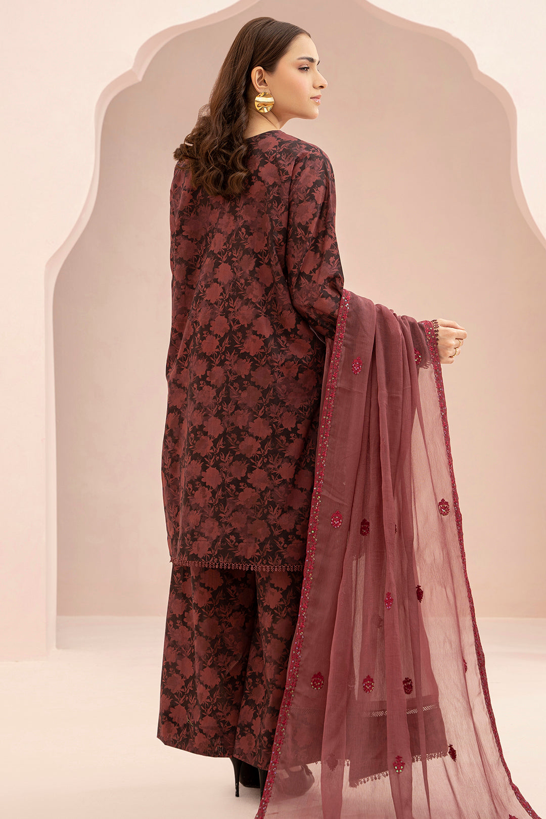 Embroidered Shirt Shalwar Dupatta - 0674