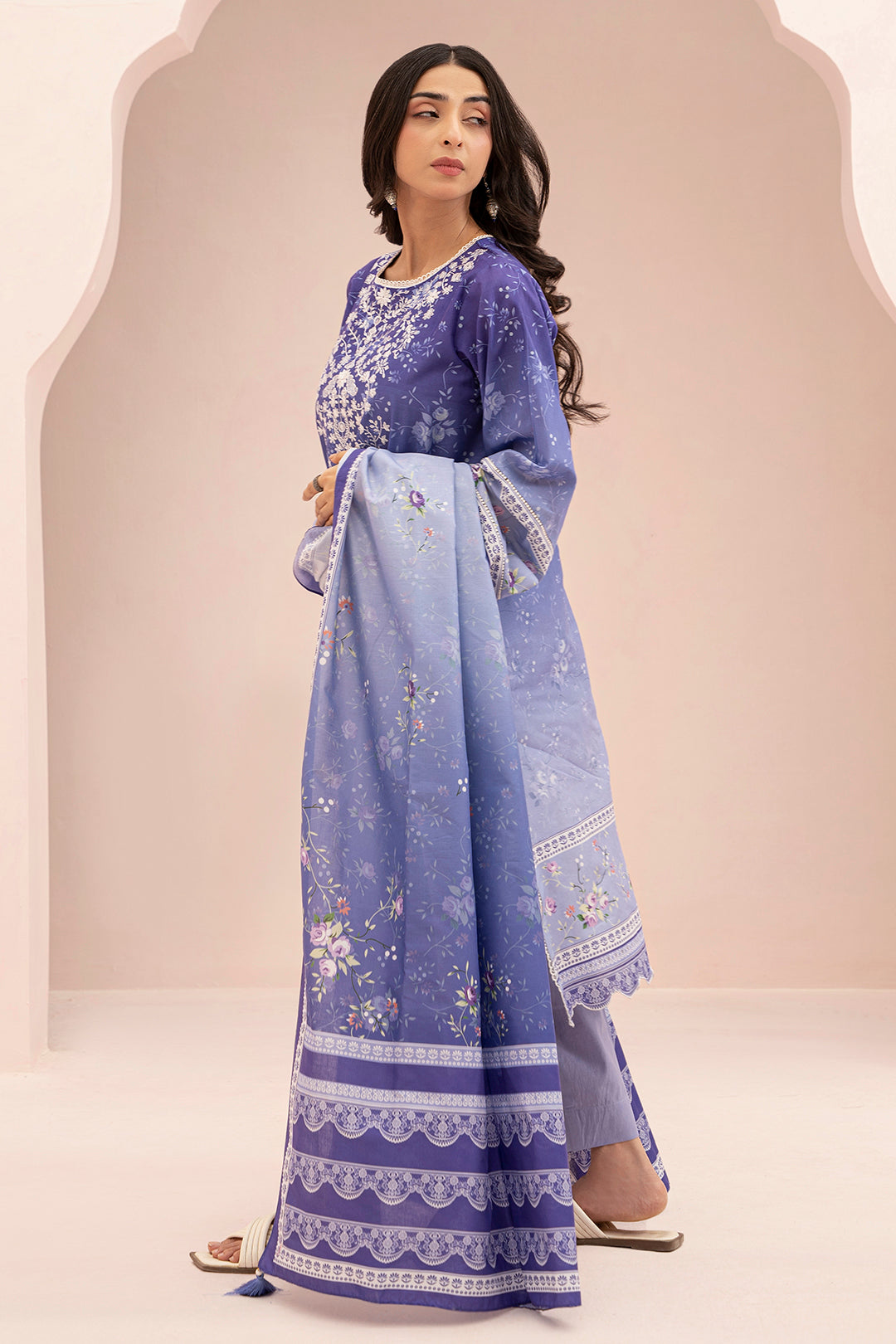 Embroidered Shirt Shalwar Dupatta - 0676