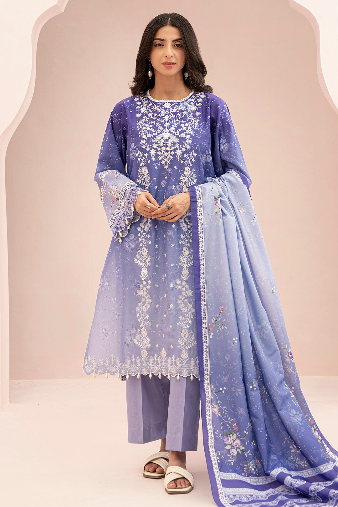 Embroidered Shirt Shalwar Dupatta - 0676