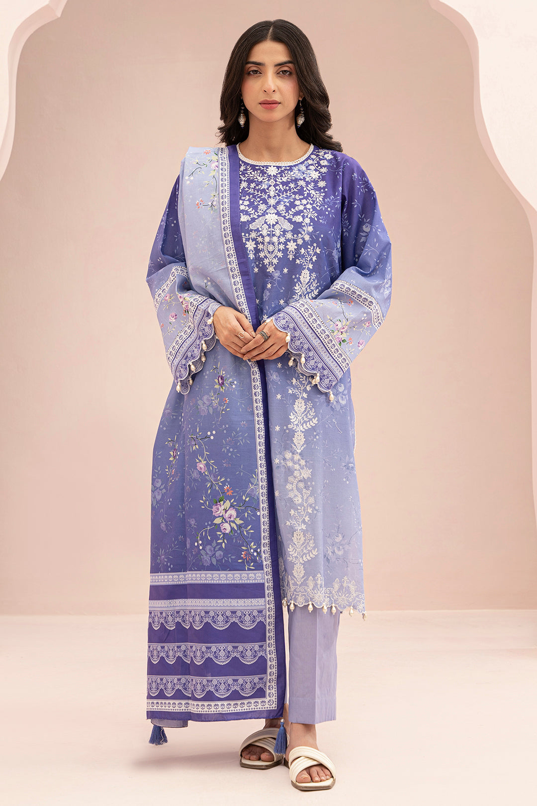 Embroidered Shirt Shalwar Dupatta - 0676