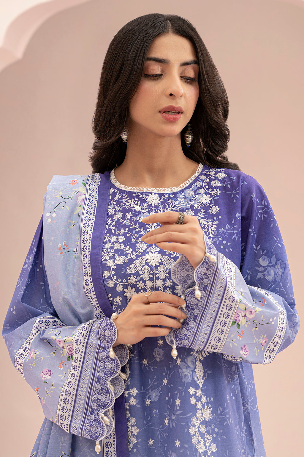 Embroidered Shirt Shalwar Dupatta - 0676