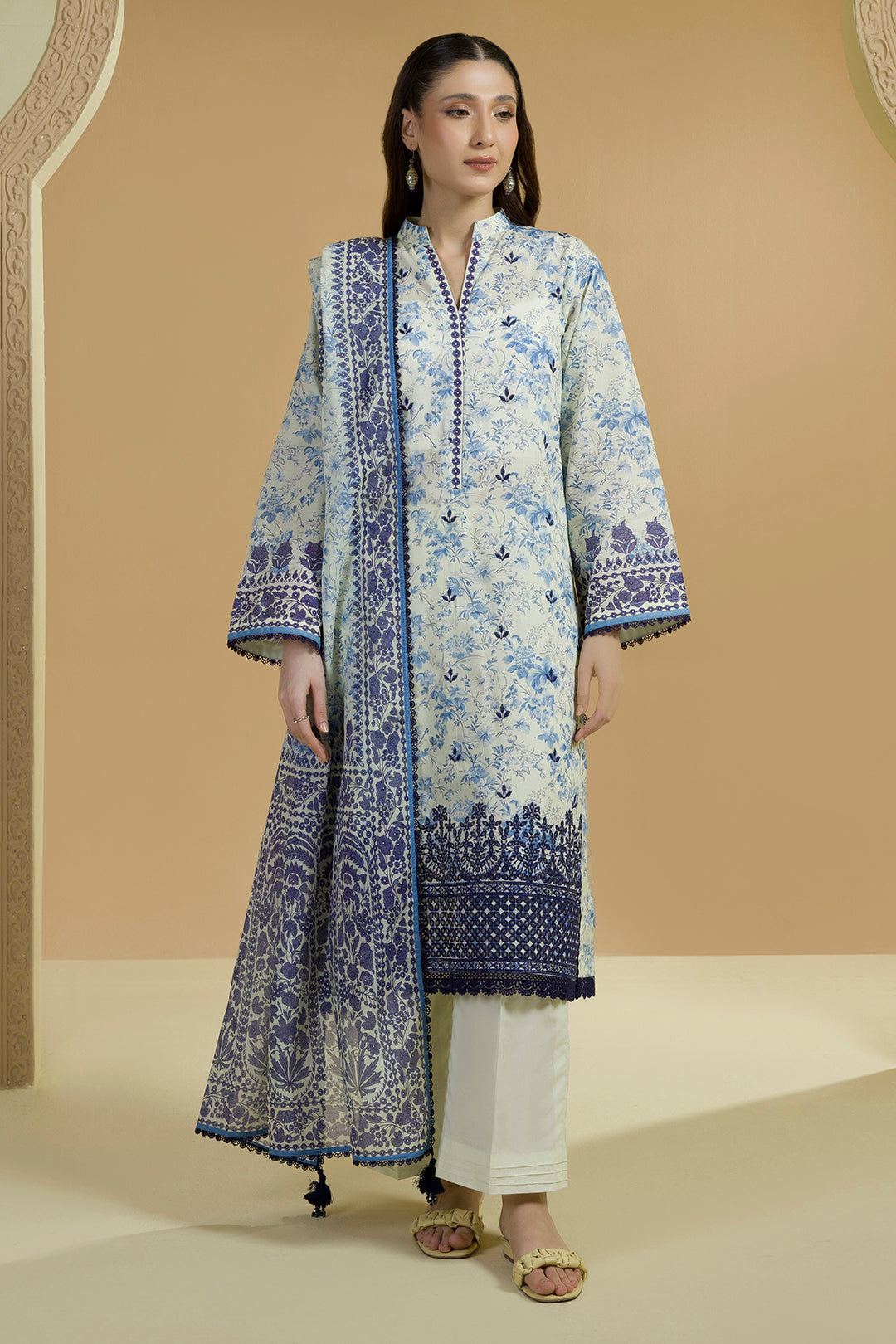 Embroidered Shirt Shalwar Dupatta - 0677