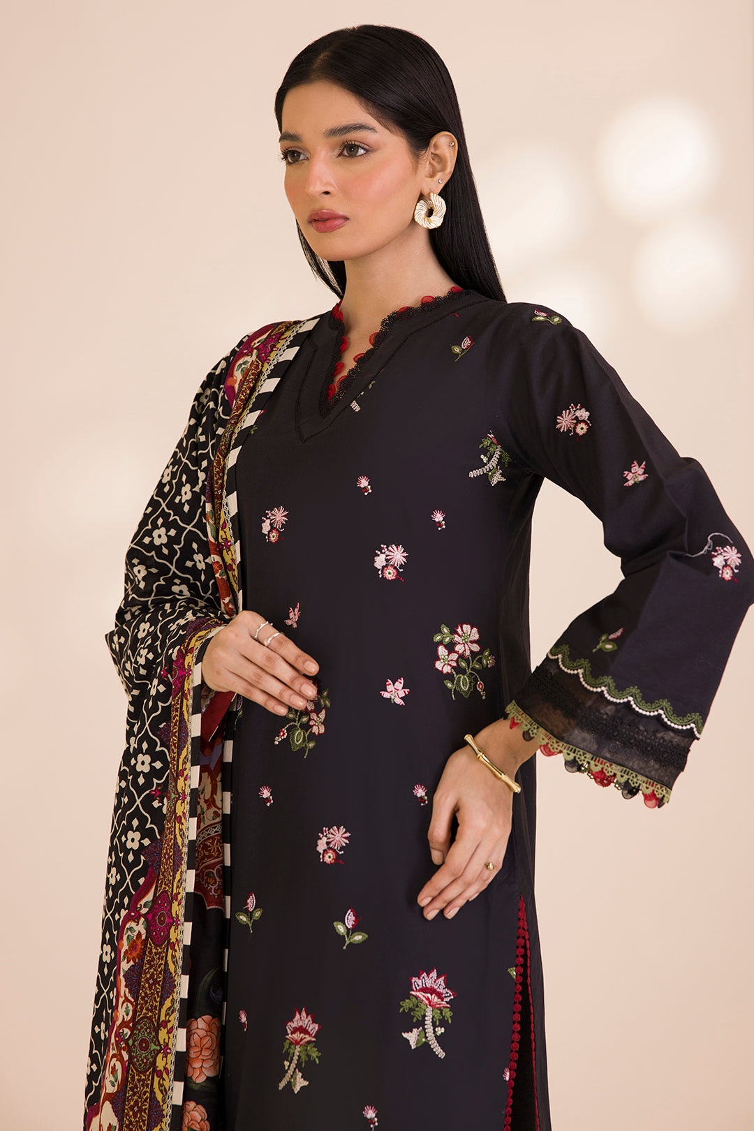 Embroidered Shirt Shalwar Dupatta - 0681