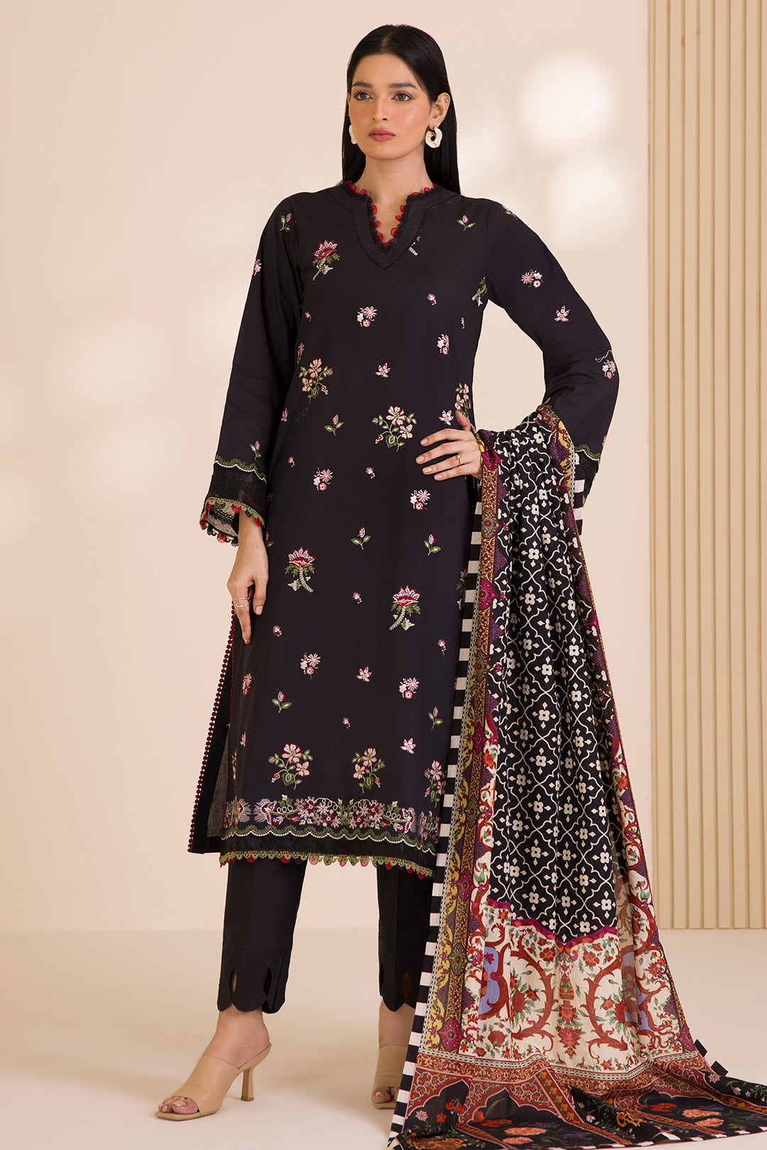 Embroidered Shirt Shalwar Dupatta - 0681
