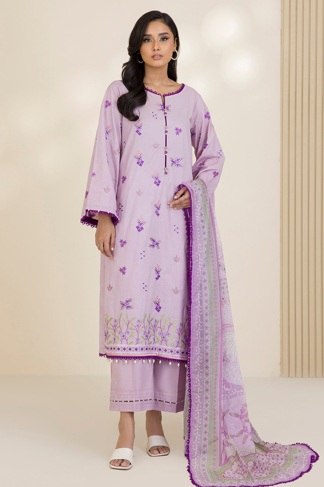 Embroidered Shirt Shalwar Dupatta - 0682