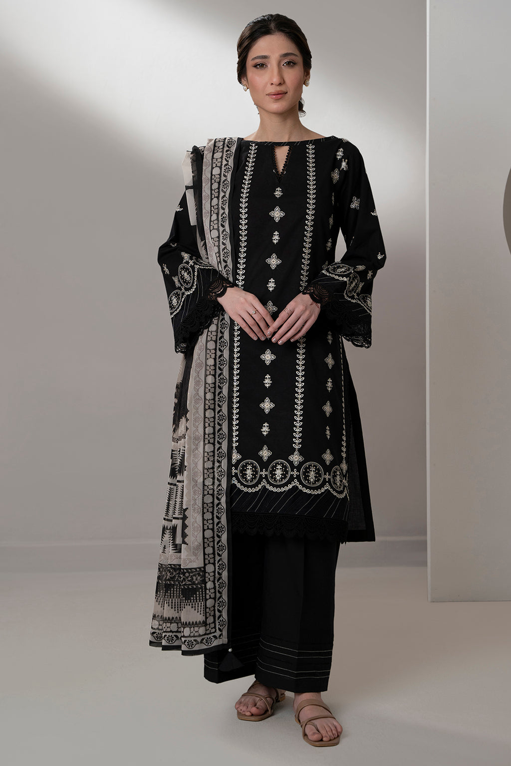 Embroidered Shirt Shalwar Dupatta - 0683