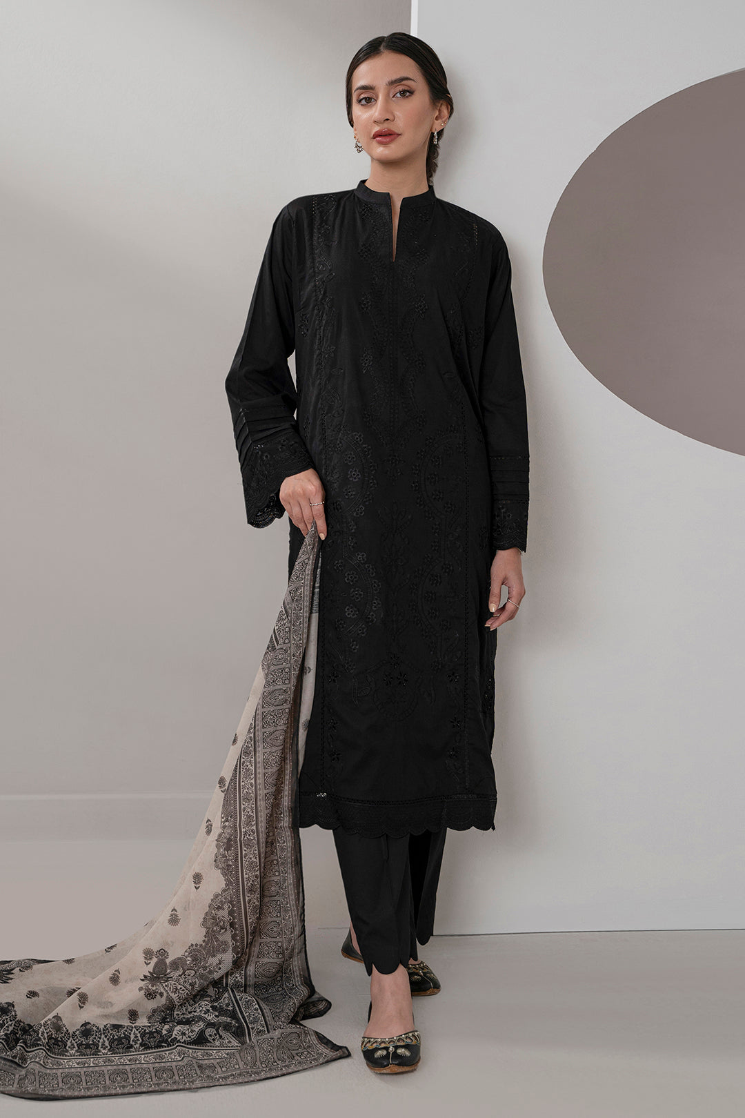 Embroidered Shirt Shalwar Dupatta - 0684