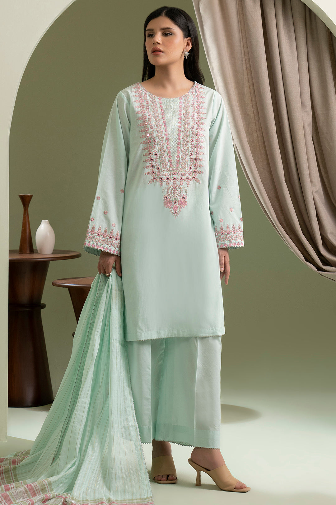 Embroidered Shirt Shalwar Dupatta - 0685