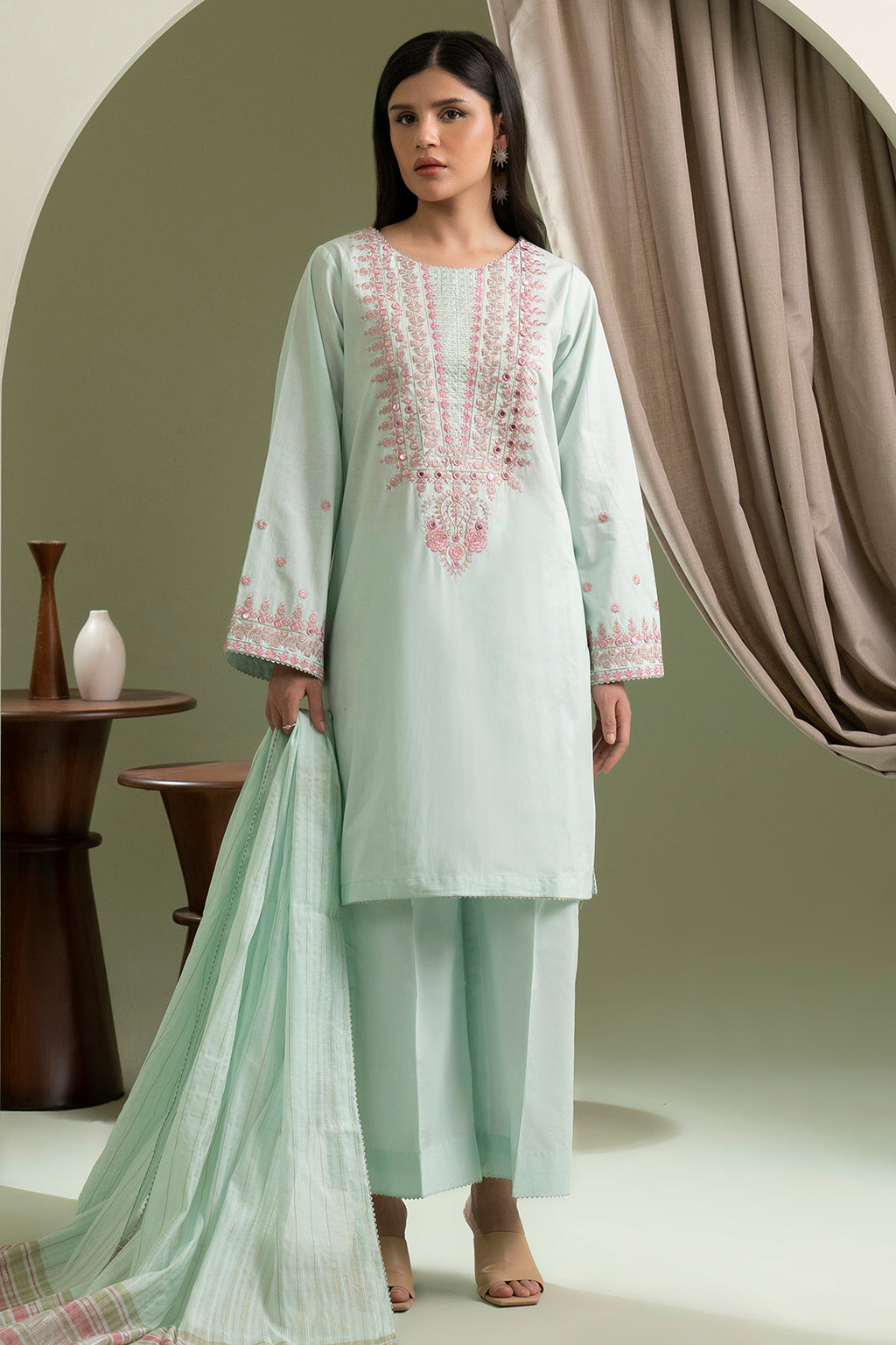 Embroidered Shirt Shalwar Dupatta - 0685
