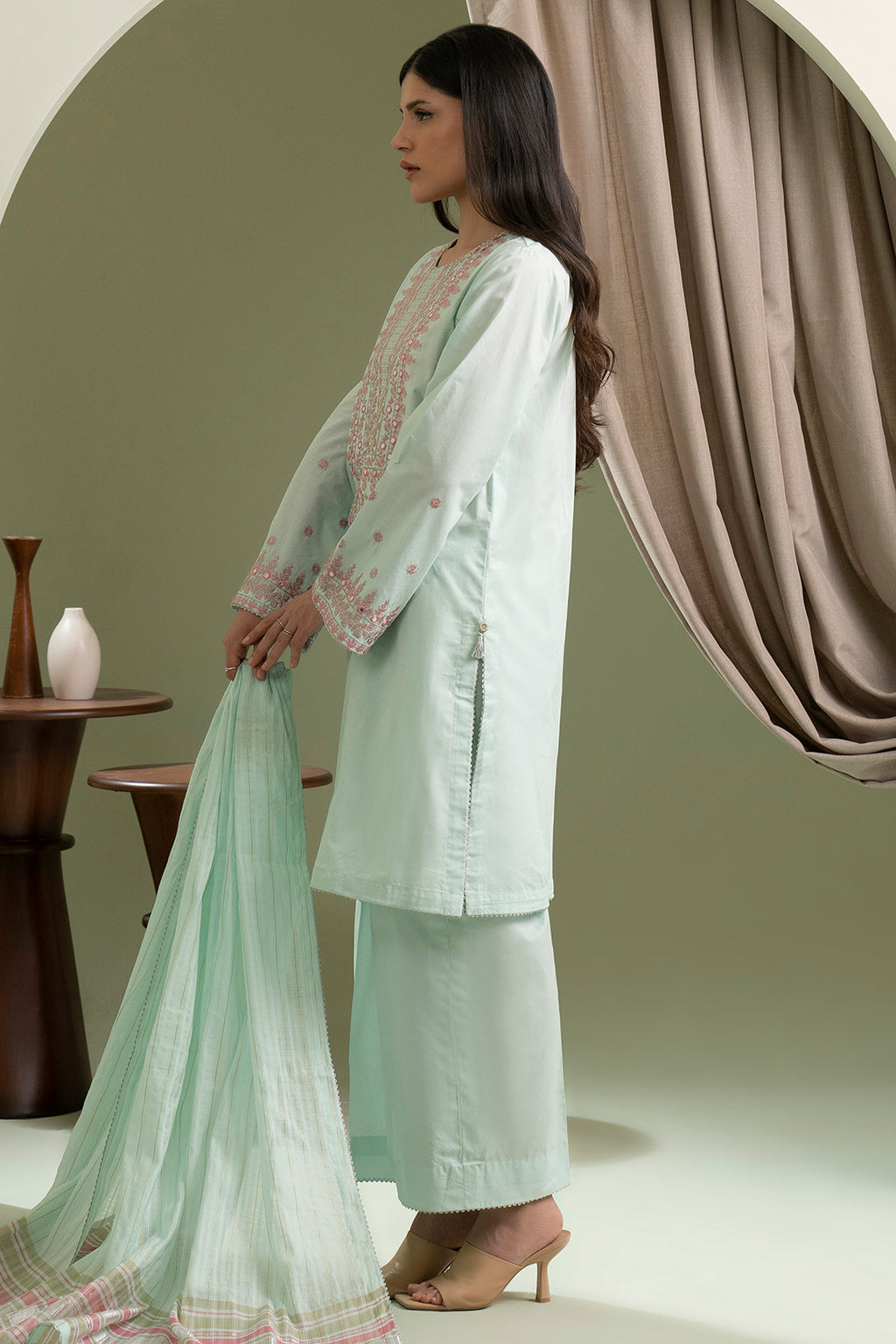 Embroidered Shirt Shalwar Dupatta - 0685