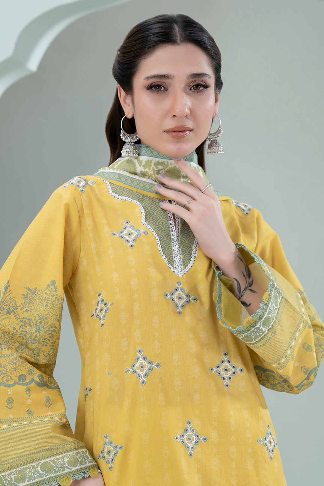 Embroidered Shirt Shalwar Dupatta - 0727