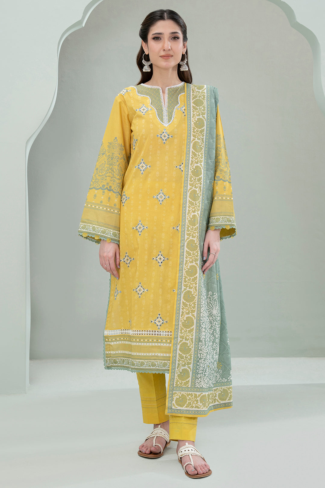 Embroidered Shirt Shalwar Dupatta - 0727