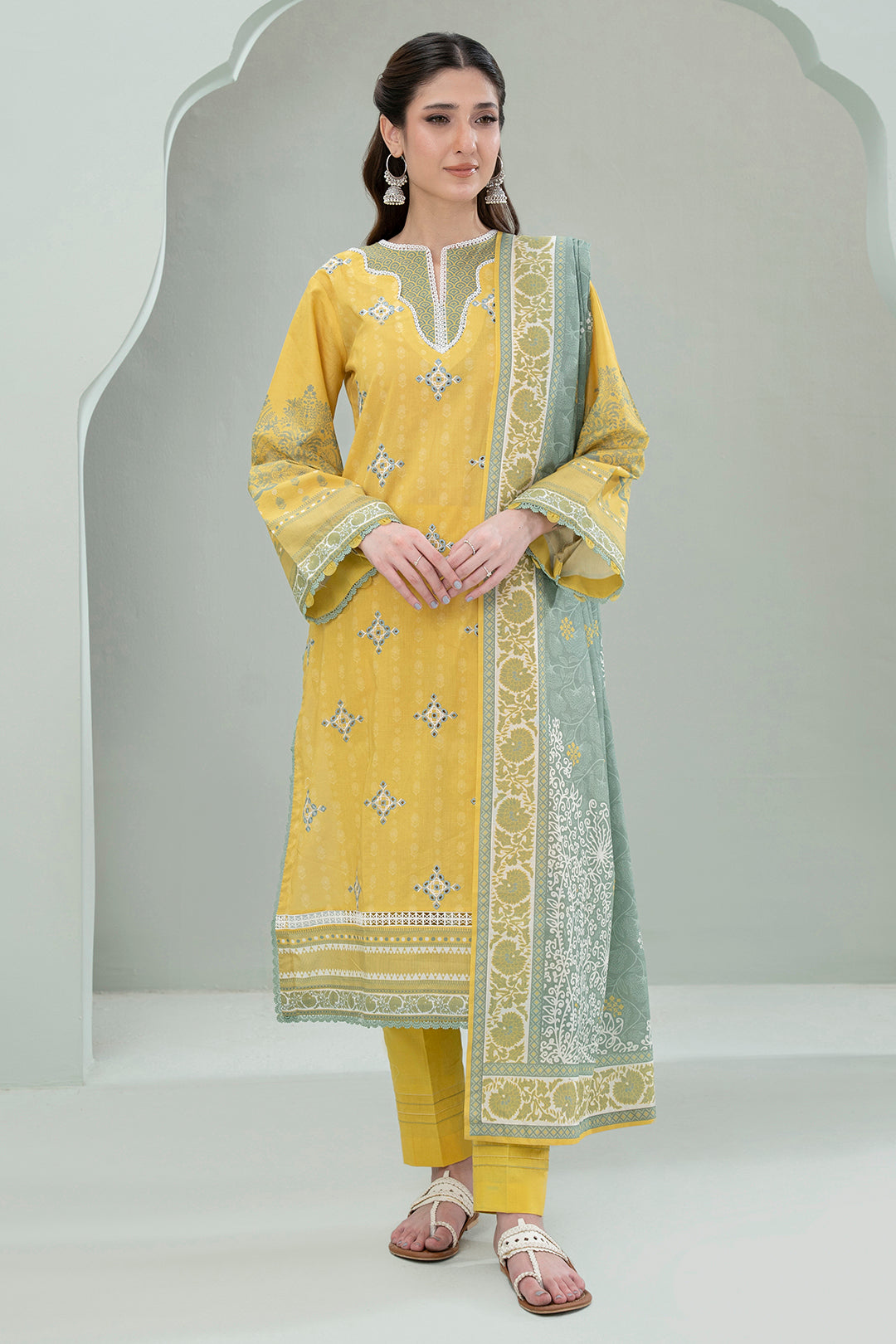 Embroidered Shirt Shalwar Dupatta - 0727