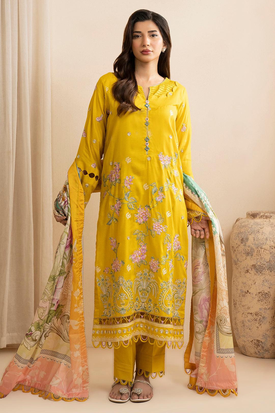 Embroidered Shirt Shalwar Dupatta - 0739