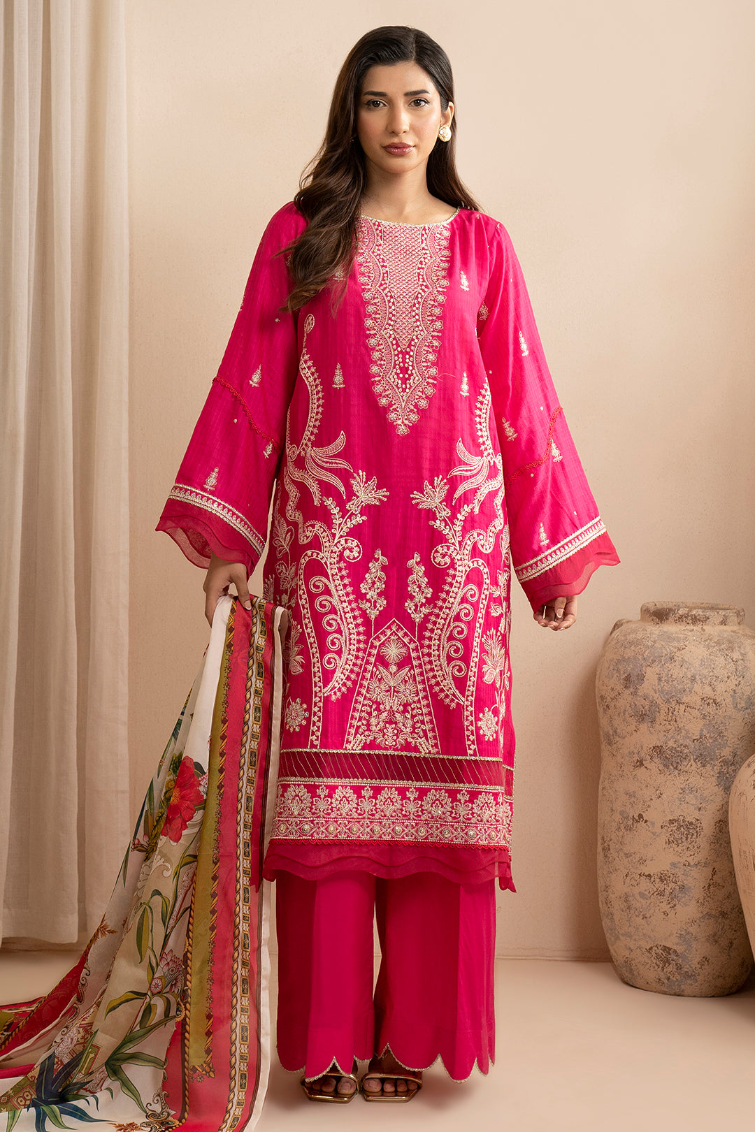 Embroidered Shirt Shalwar Dupatta - 0783