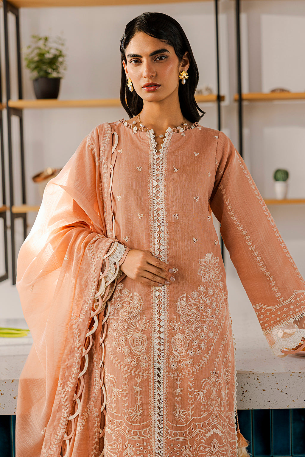 Embroidered Shirt Shalwar Dupatta - 0803