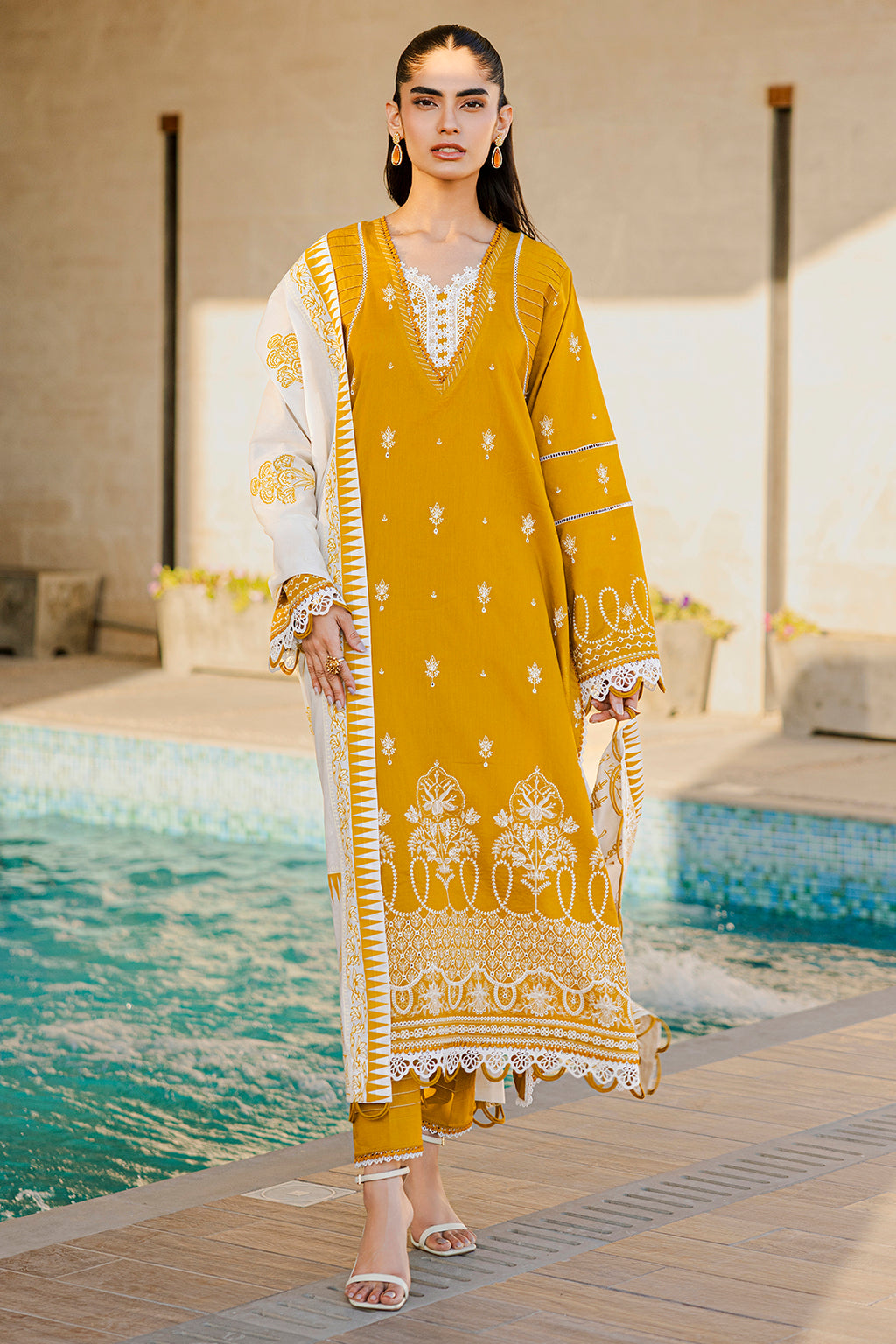 Embroidered Shirt Shalwar Dupatta - 0829