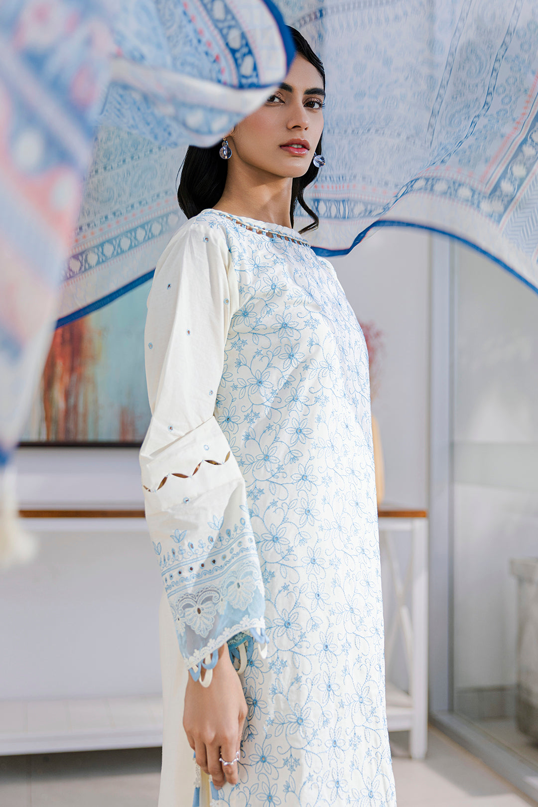 Embroidered Shirt Shalwar Dupatta - 0805