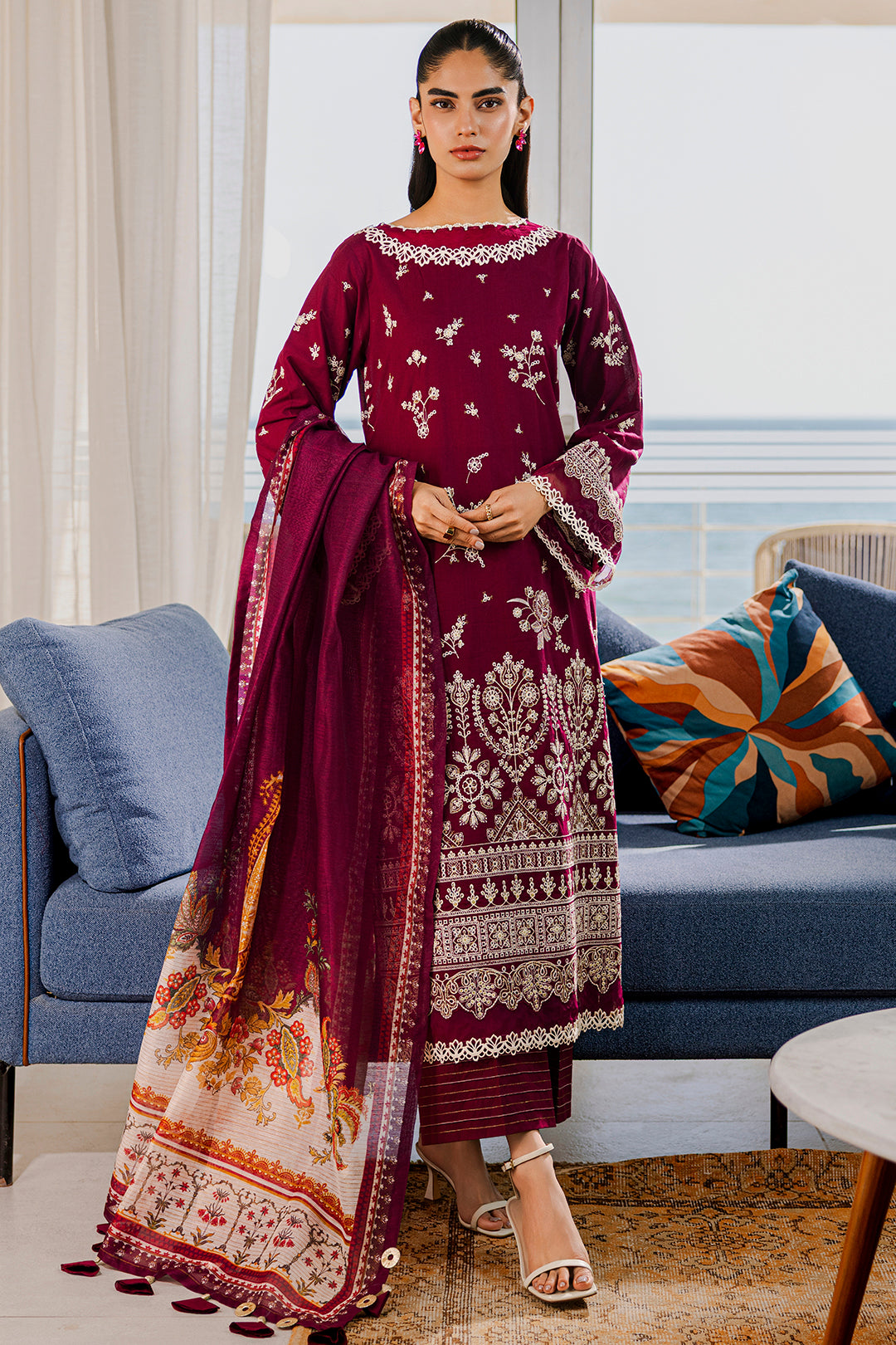 Embroidered Shirt Shalwar Dupatta - 0810
