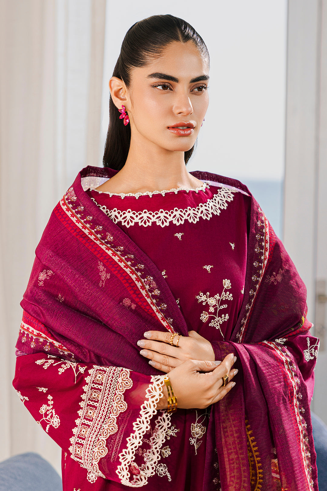 Embroidered Shirt Shalwar Dupatta - 0810