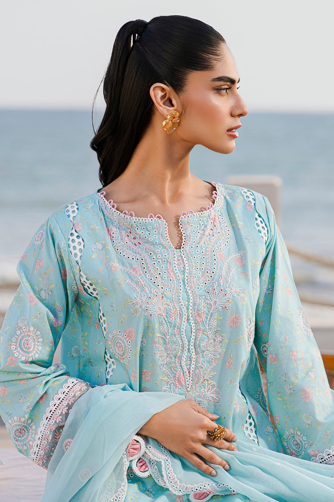 Embroidered Shirt Shalwar Dupatta - 0813
