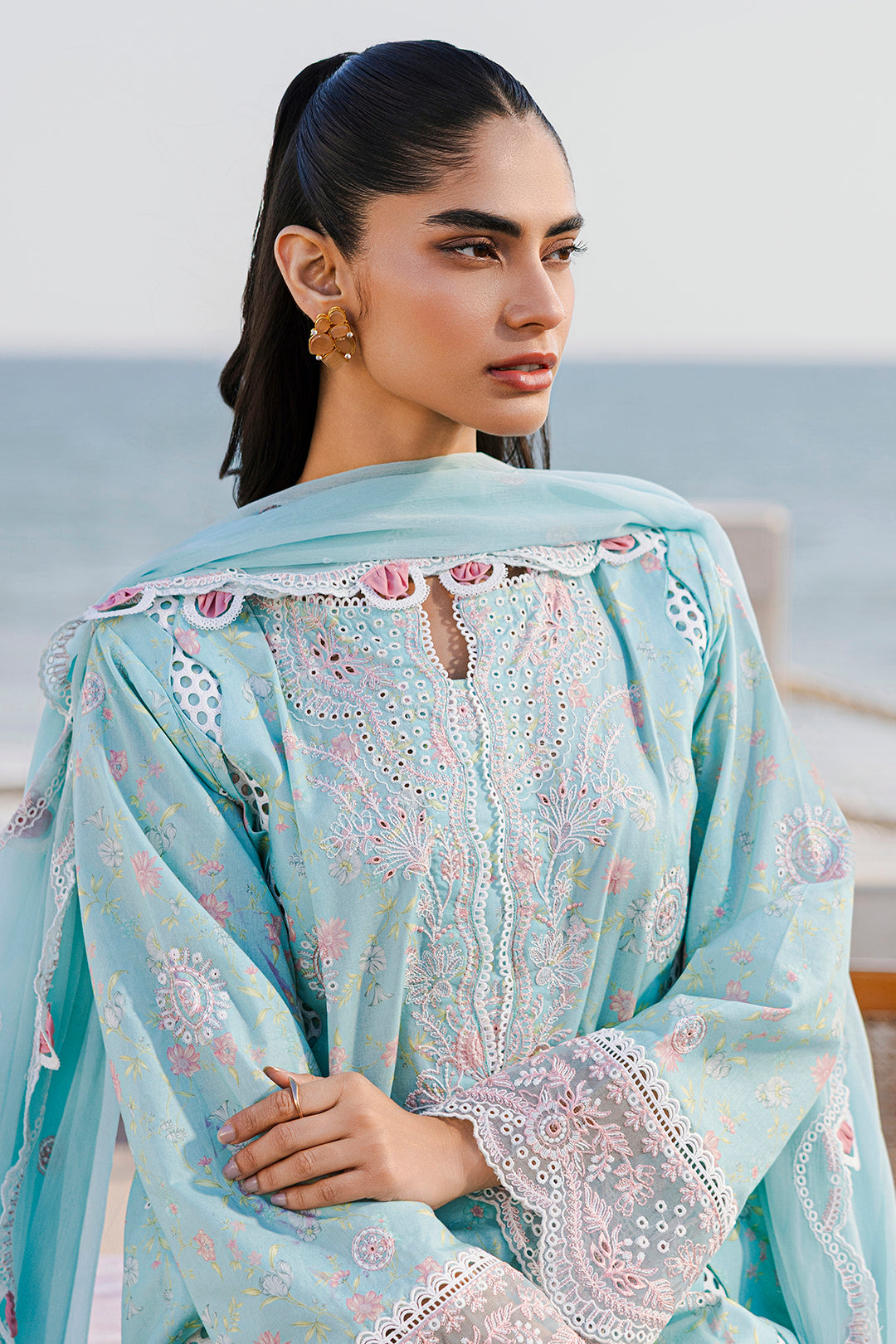 Embroidered Shirt Shalwar Dupatta - 0813