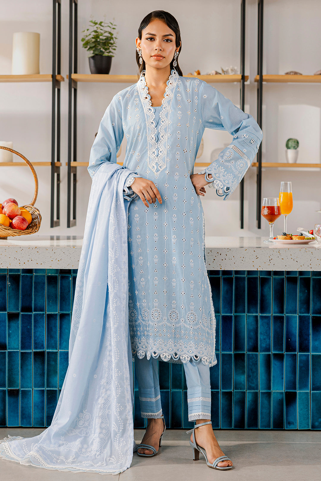 Embroidered Shirt Shalwar Dupatta - 0814